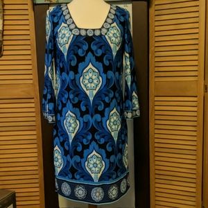 Blue damask dress